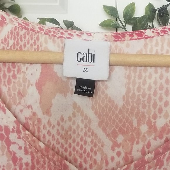 EUC CAbi Bethany Snake Print Blouse Size Medium - Picture 3 of 5